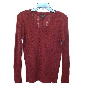 Burgundy mesh sweater